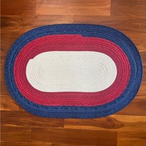 Red, (off)White and Blue Jelly-Roll Rug
